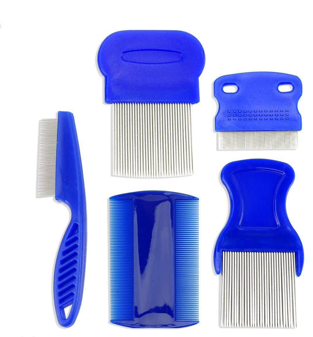 Wagivo flea comb being used on long-haired dog showing deshedding