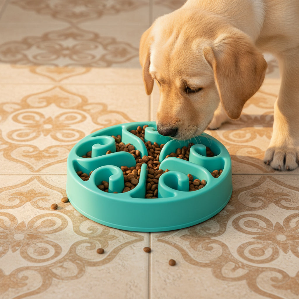 Wagivo slow feeder bowl included in puppy starter kit prevents bloating