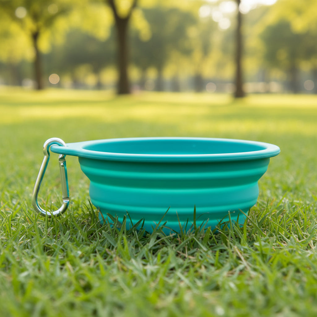 Wagivo collapsible dog bowl size comparison with standard dog bowl