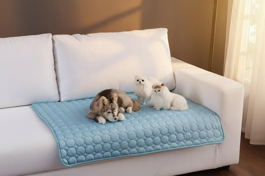 Wagivo cooling mat for dogs shown in 3 sizes small medium and large