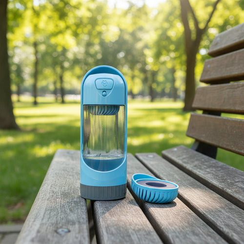 Leakproof portable dog water bottle included in the Beat the Heat Bundle