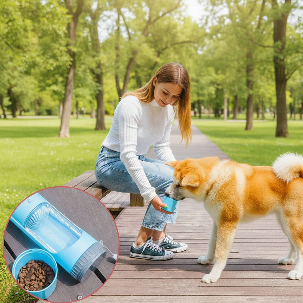 Wagivo dog water bottle with filter version removing impurities from tap water